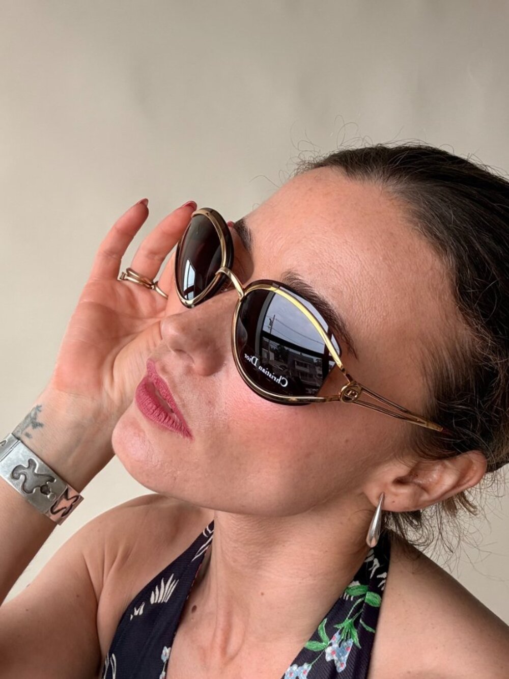 VTG Christian Dior CD 2050 40A Metallic Copper Sunglasses Austria 90's Deadstock